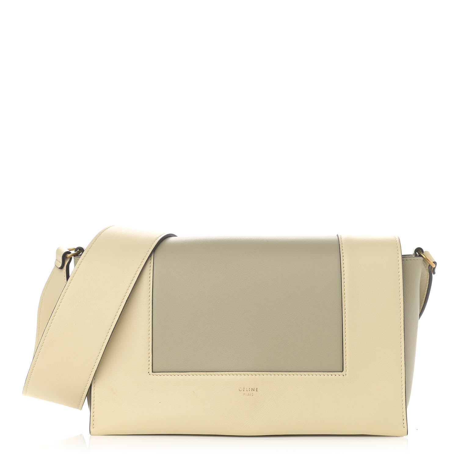 Celine Shiny Smooth Calfskin Medium Frame Shoulder Bag Chalk Mastic 1 of 14