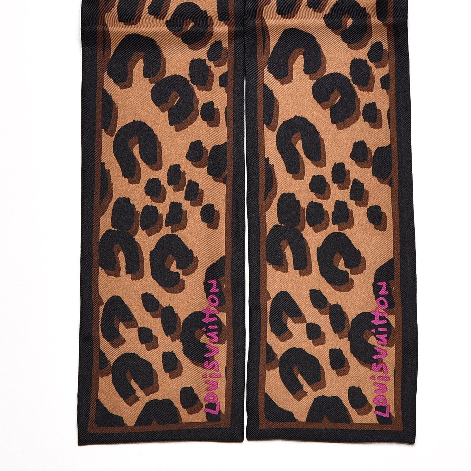 Louis Vuitton Silk Leopard Bandeau Scarf Marron 5 of 5