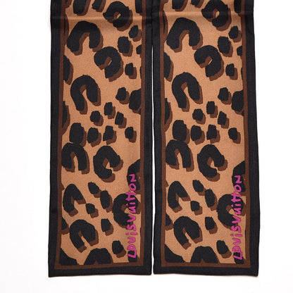 Louis Vuitton Silk Leopard Bandeau Scarf Marron 5 of 5