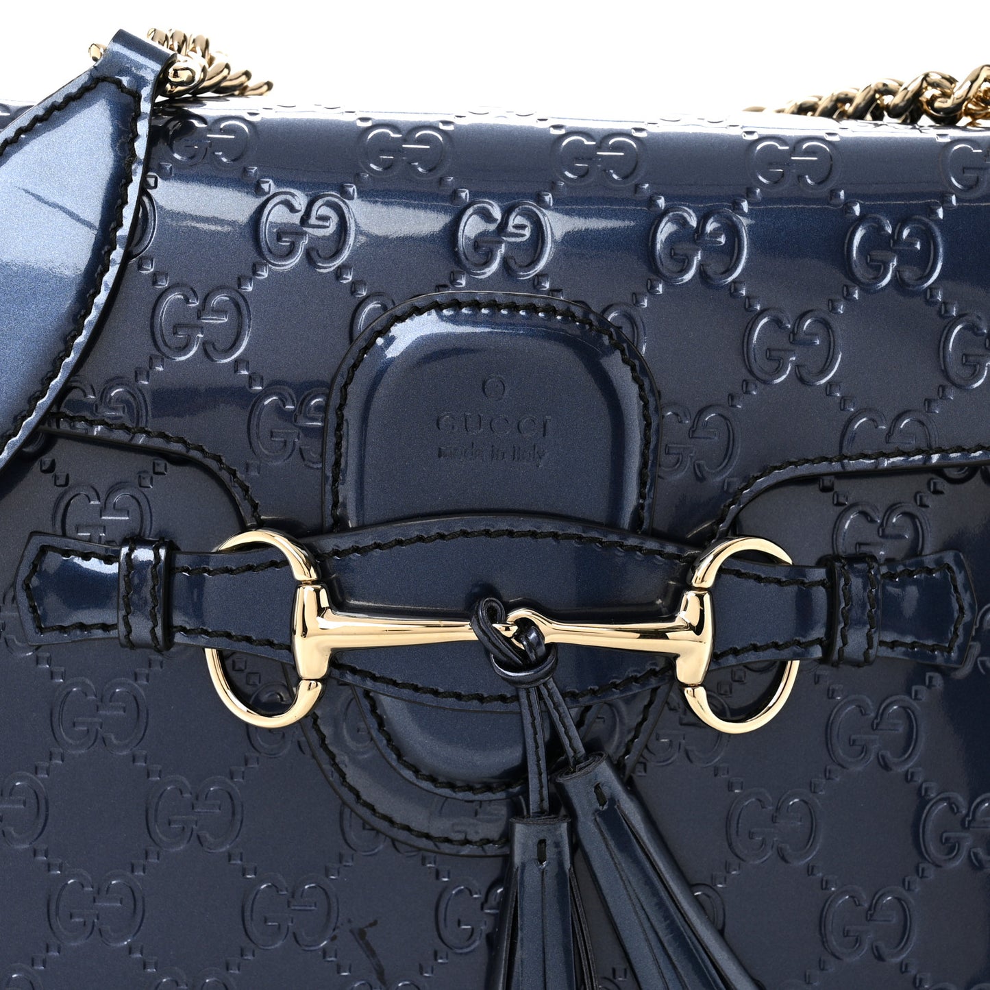 Shine Guccissima Medium Emily Chain Shoulder Bag Melanzana