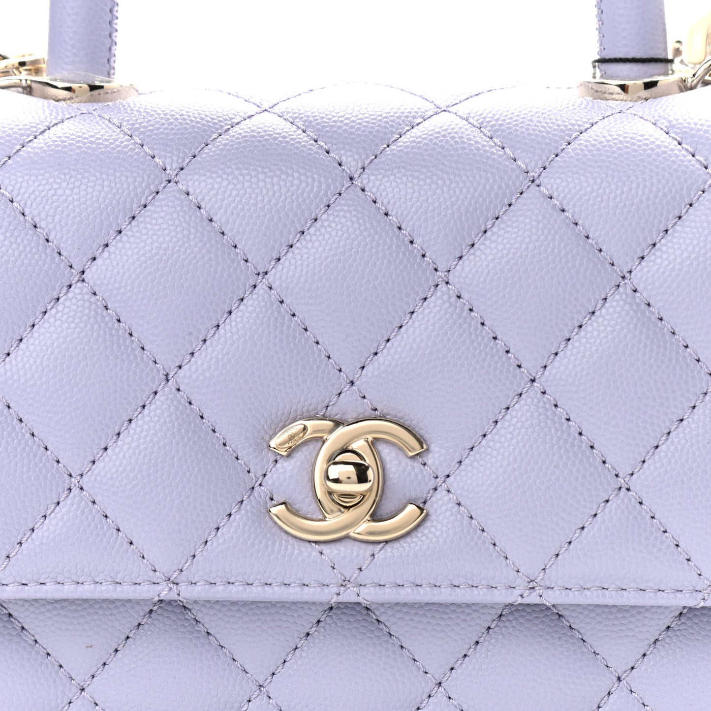 Caviar Quilted Mini Coco Handle Flap Light Purple