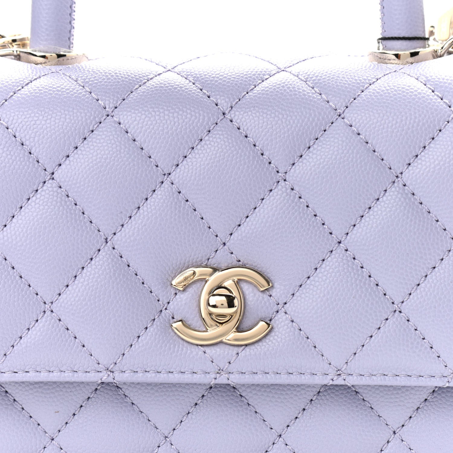 Chanel Caviar Quilted Mini Coco Handle Flap Light Purple 8 of 10