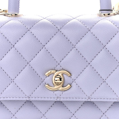Chanel Caviar Quilted Mini Coco Handle Flap Light Purple 8 of 10