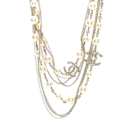 Chanel Pearl Chain CC Multi Strand Necklace Gold 1 of 5