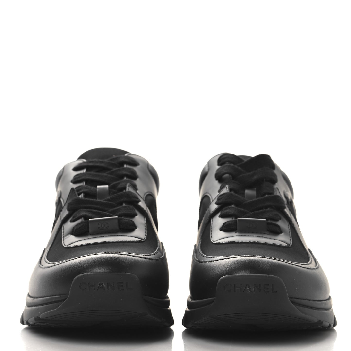 Lambskin Fabric CC Uniform Mens Sneakers 46 Black
