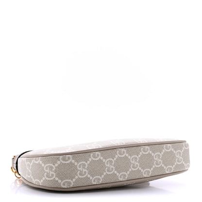 Gucci GG Supreme Monogram Textured Dollar Calfskin Web Mini Ophidia GG Handbag Beige Mystic White Oatmeal 4 of 12
