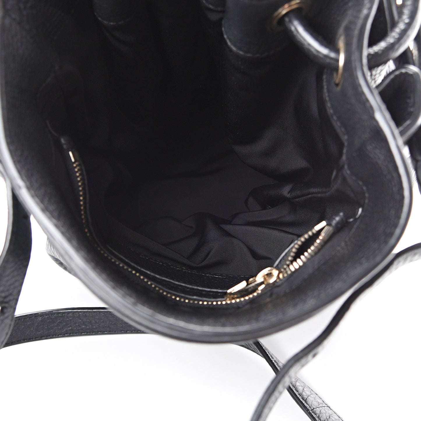 Pebbled Lambskin Diego Bucket Black Nickel Hardware