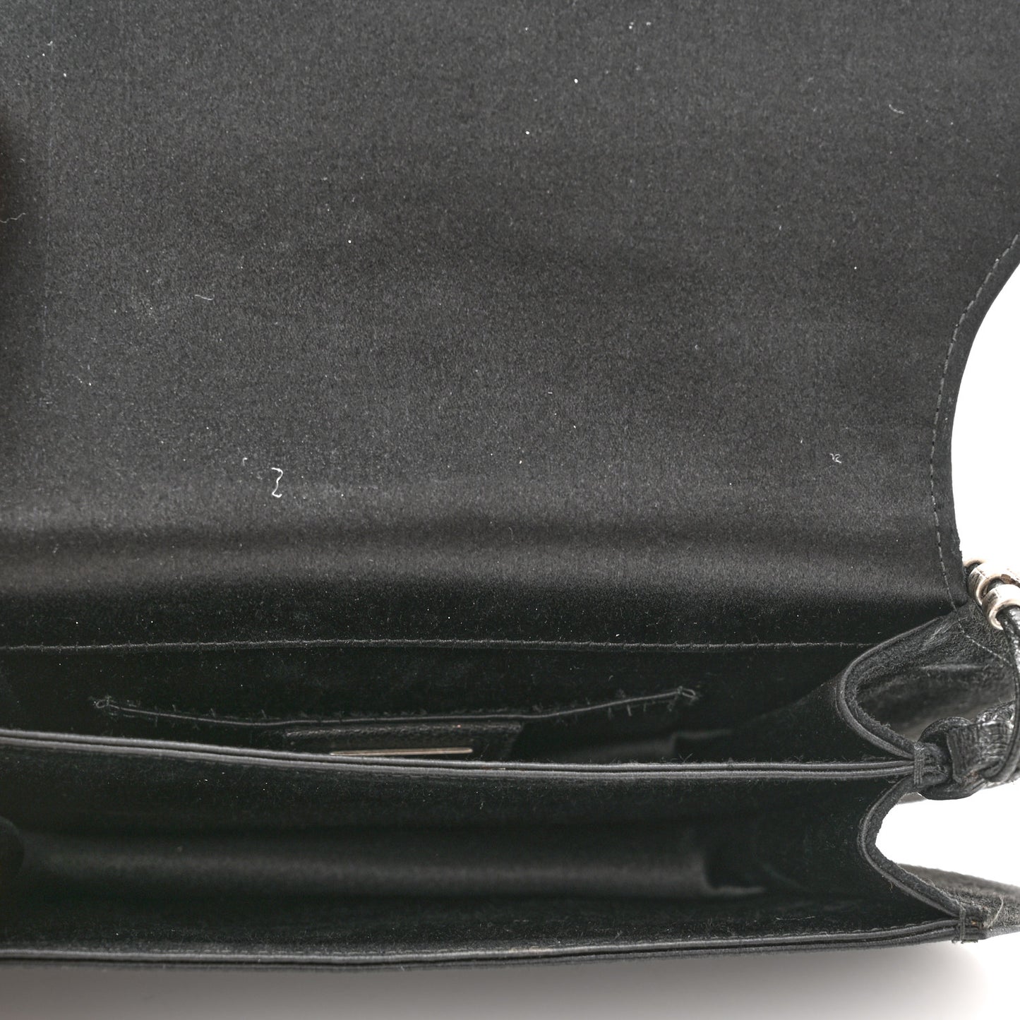 Satin Suede Charms Bag Black