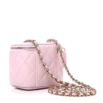 Chanel Caviar Quilted Mini Vanity Case With Chain Light Pink 3 of 10