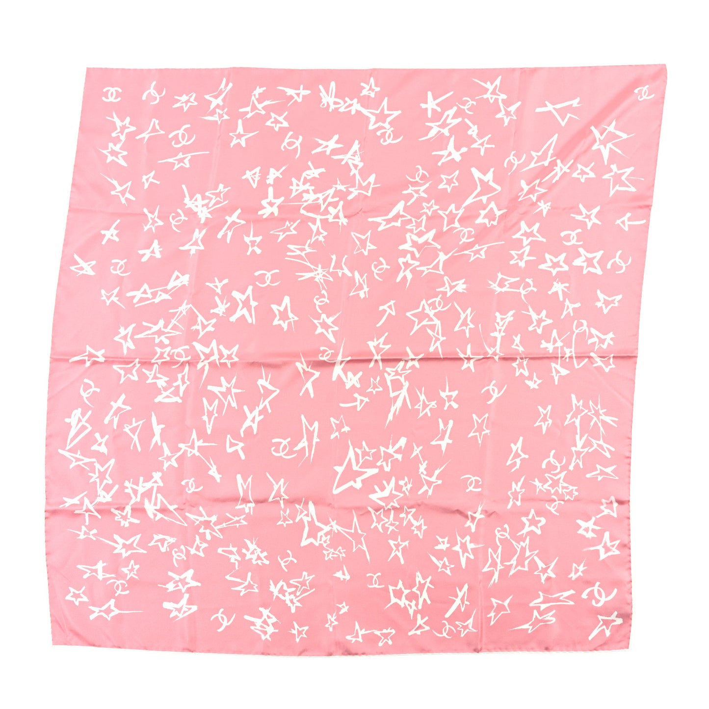 Silk Star Square Scarf Pink