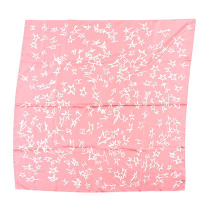 Chanel Silk Star Square Scarf Pink 1 of 3