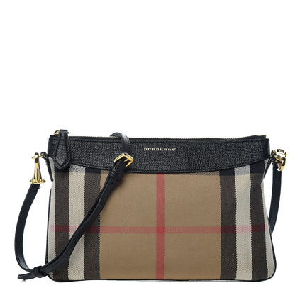 Burberry House Check Derby Peyton Crossbody Clutch Bag Black 1 of 13