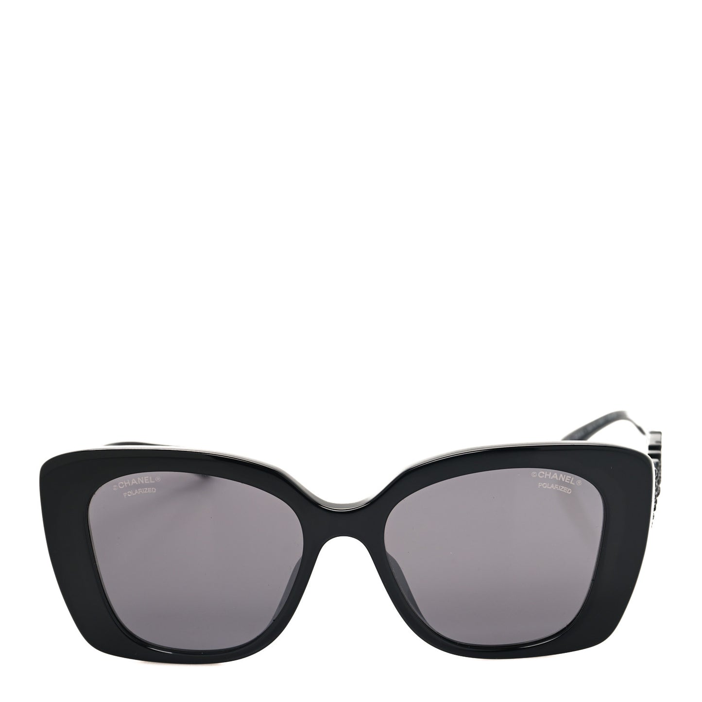 Acetate Strass Polarized Square Sunglasses 5422-B Black