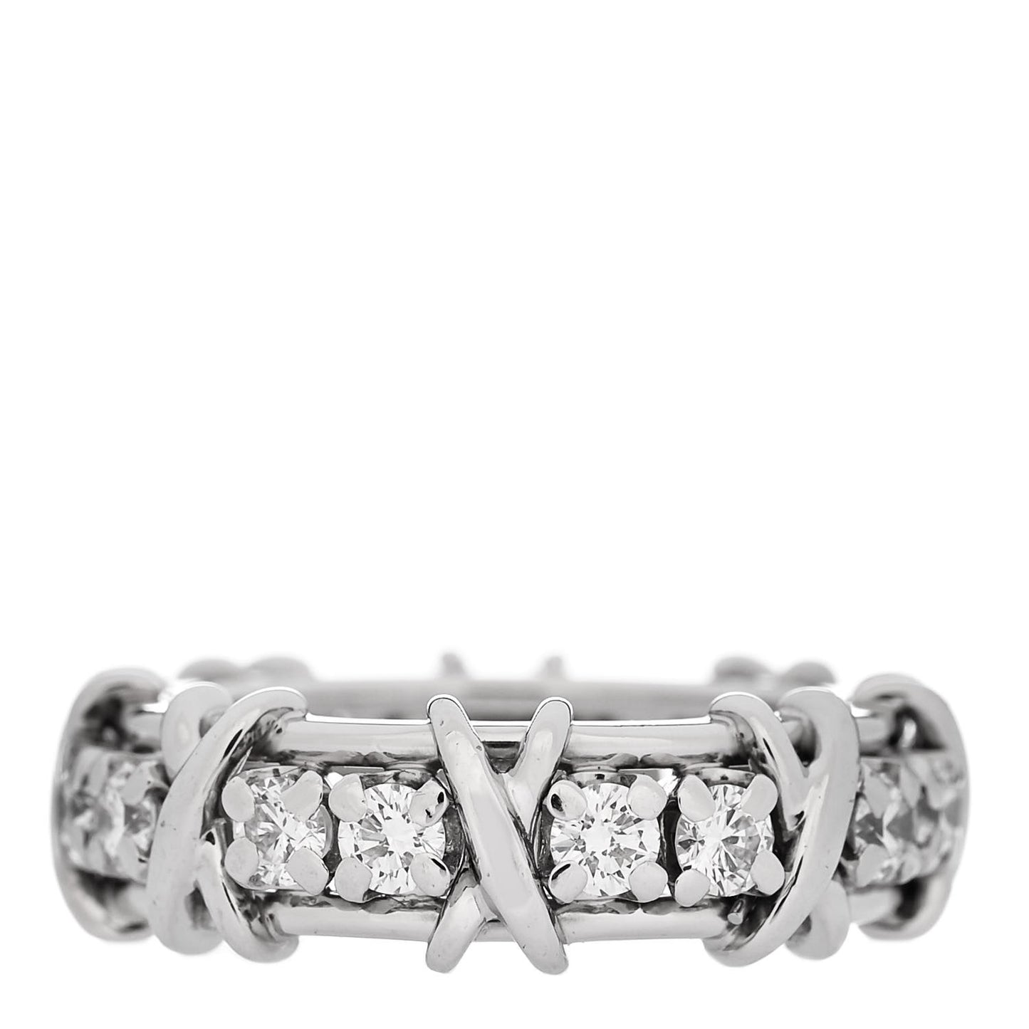 Platinum Diamond Schlumberger Sixteen Stone Ring 53 6.25
