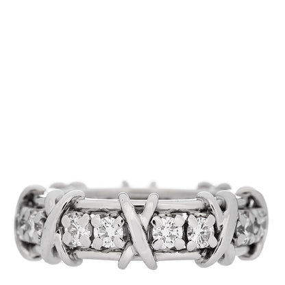 Tiffany Platinum Diamond Schlumberger Sixteen Stone Ring 53 6.25 1 of 6
