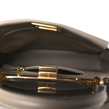Fendi Calfskin Woven Mini Peekaboo Iconic Satchel Tortora 5 of 10