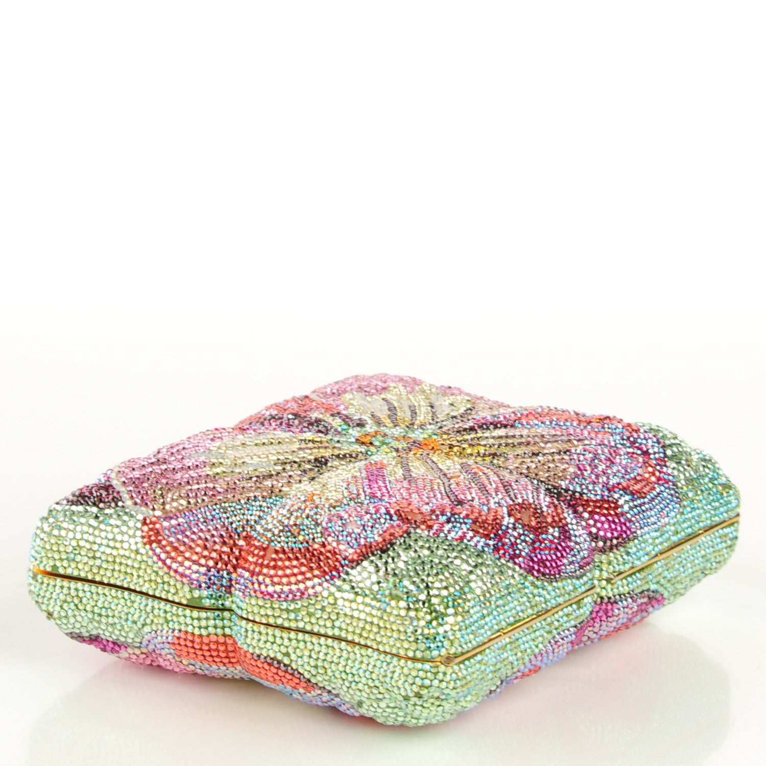 Judith Leiber Swarovski Crystal Flower Minaudiere Clutch 6 of 11
