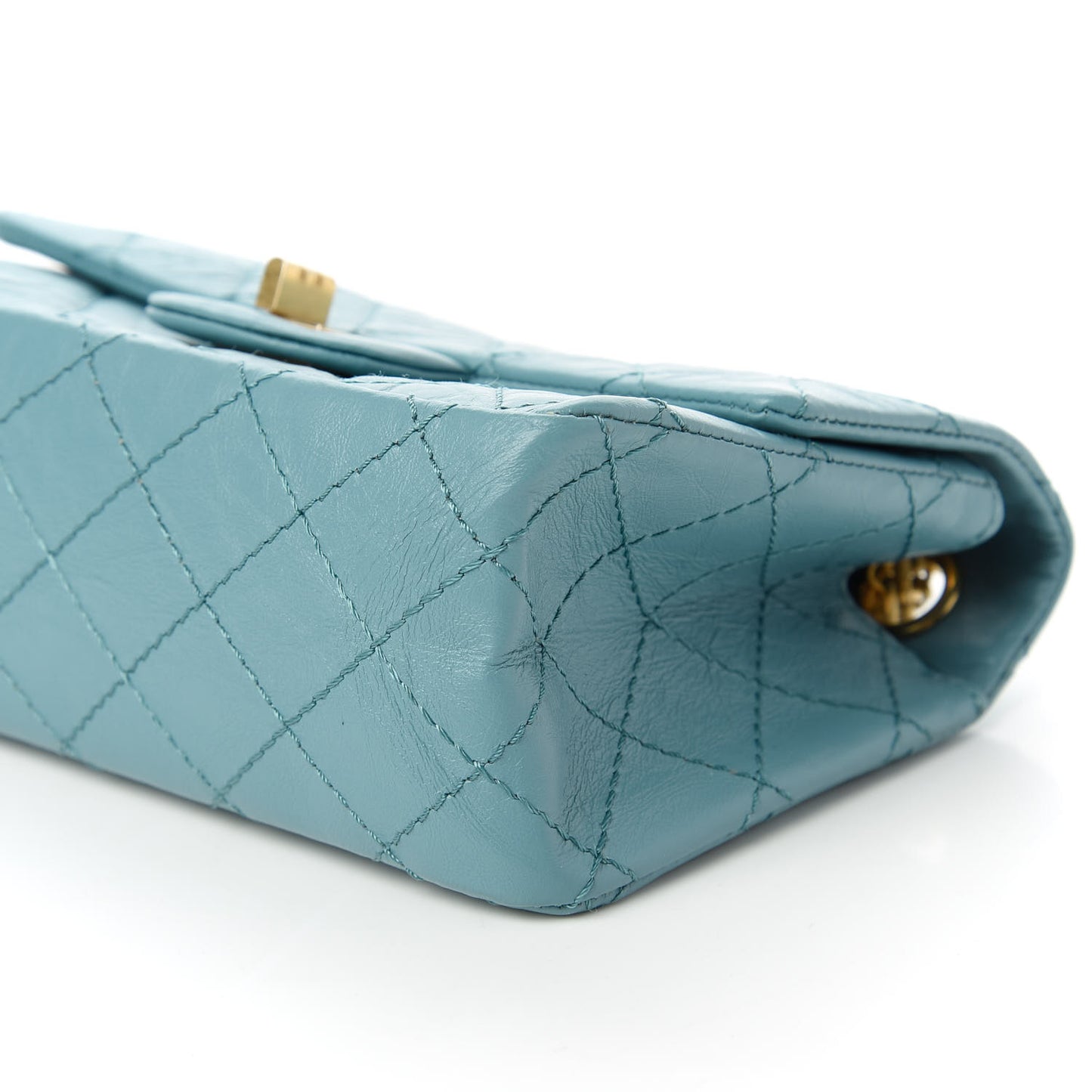 Aged Calfskin Quilted 2.55 Reissue Mini Flap Blue