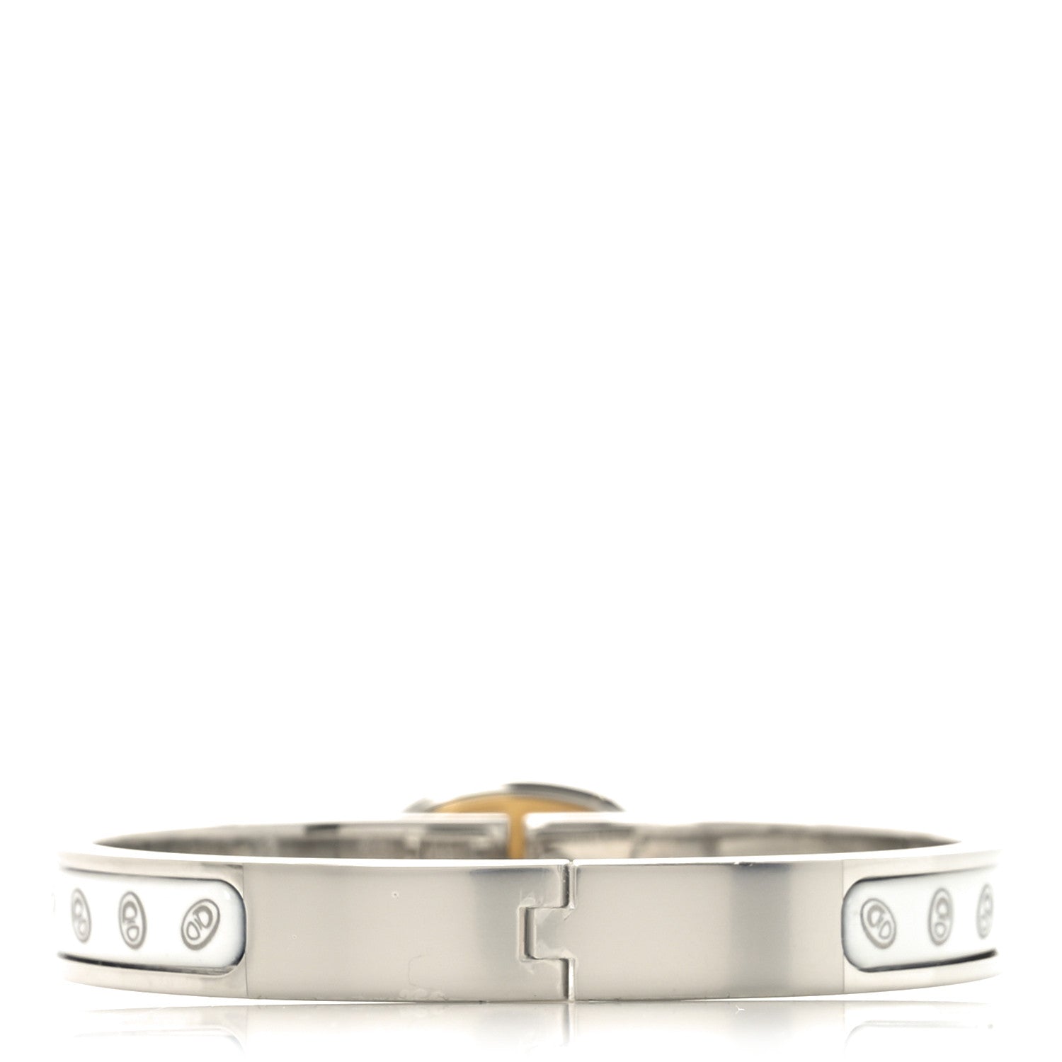 Hermes Enamel Mini Farandole Clic Chaine D'Ancre Bracelet PM Platine White 3 of 5