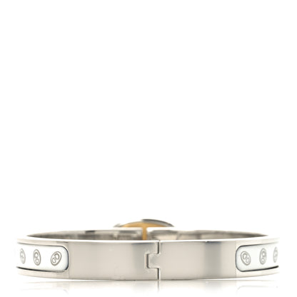 Hermes Enamel Mini Farandole Clic Chaine D'Ancre Bracelet PM Platine White 3 of 5