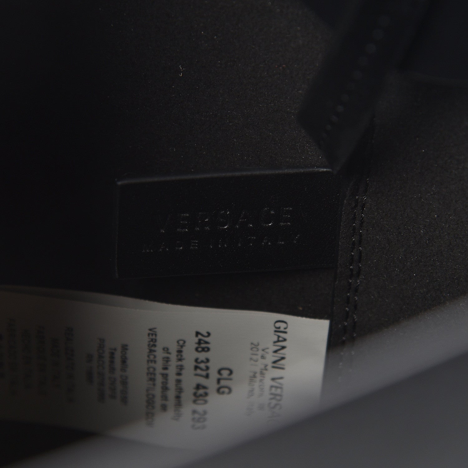 Versace Calfskin Barocco Scarf Bucket Bag Black 6 of 10