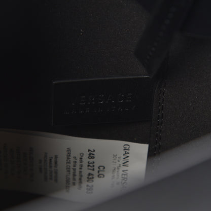 Versace Calfskin Barocco Scarf Bucket Bag Black 6 of 10