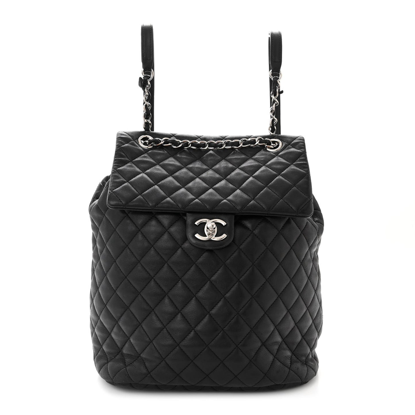 Calfskin Quilted Large Urban Spirit Backpack Black