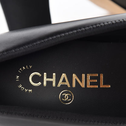 Chanel Lambskin Grosgrain Chain Pumps 42 Black 6 of 9