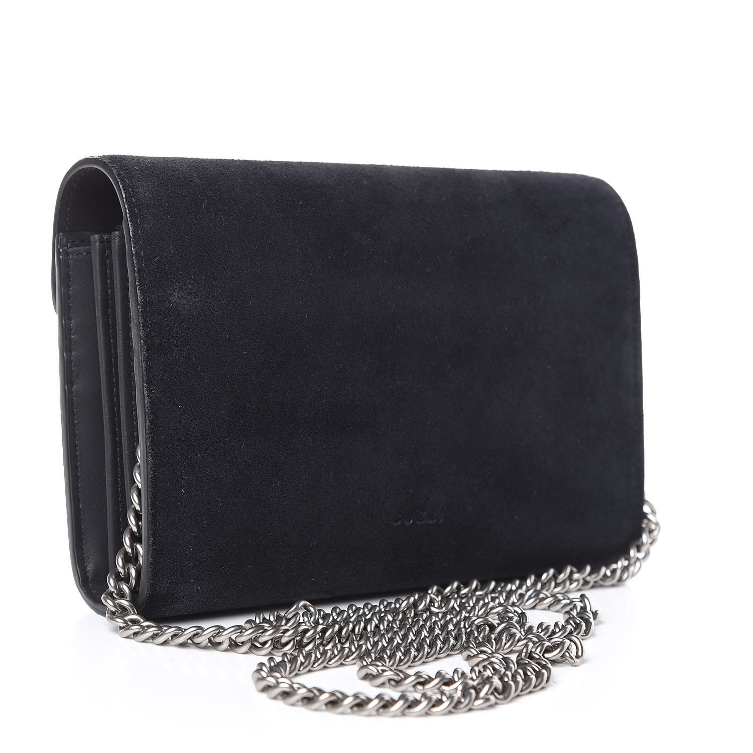 Gucci Suede Mini Dionysus Chain Wallet Black 3 of 12