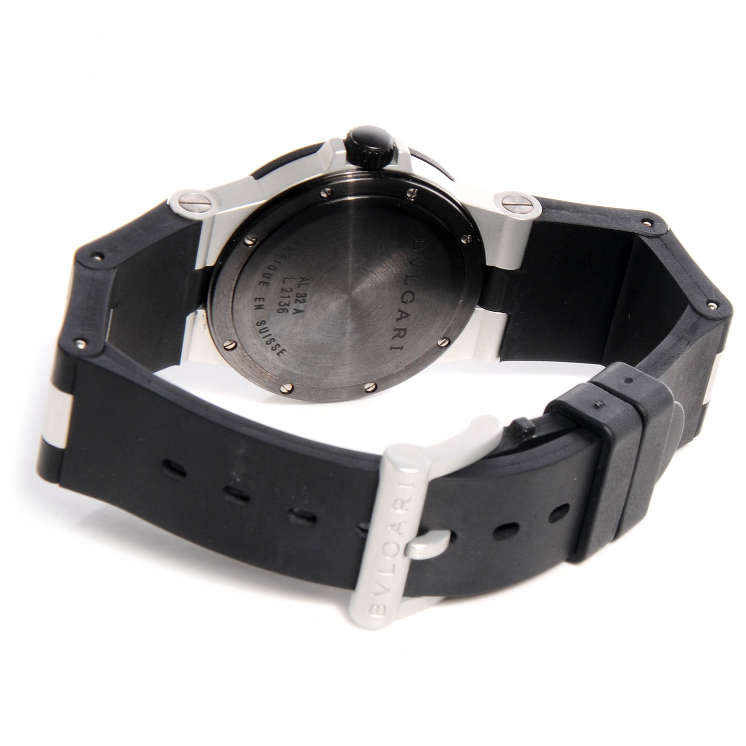 Bulgari Aluminum Rubber 32mm Diagono Quartz Watch 3 of 5
