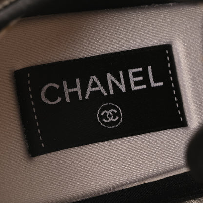 Chanel Suede Calfskin Mixed Fibers CC Sneakers 44 Ivory Green Light Blue 8 of 9