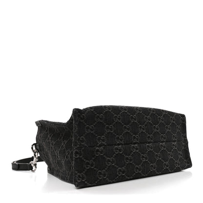 Gucci Denim Ophidia GG Monogram Tote Medium Black Grey 5 of 11