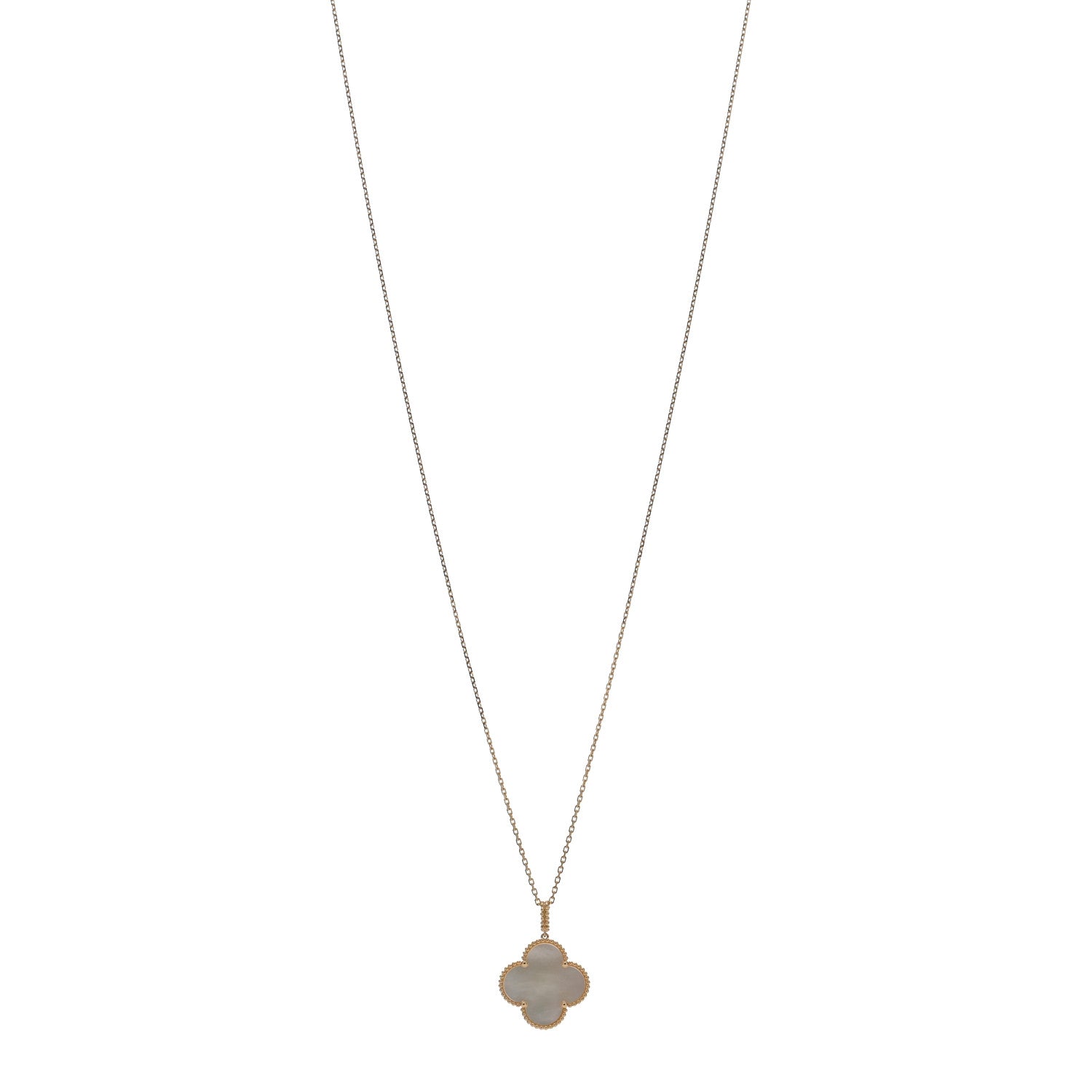 Van Cleef & Arpels 18K Yellow Gold Mother of Pearl Magic Alhambra Long Necklace 1 of 5