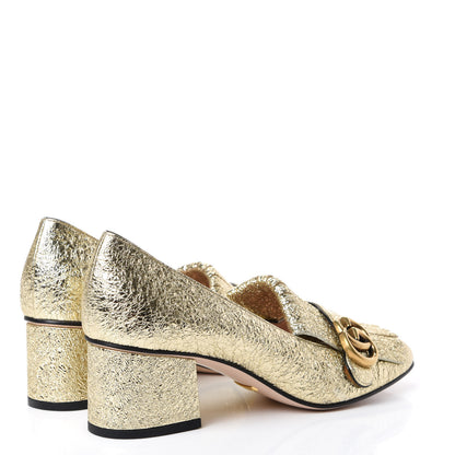 Gucci Galassia GG Marmont Fringe 50mm Loafer Pumps 39 Platino 4 of 10