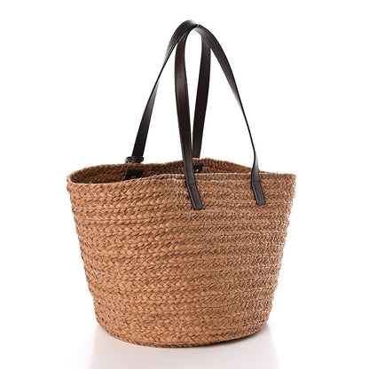 Saint Laurent Raffia Calfskin Medium Panier Tote 3 of 9