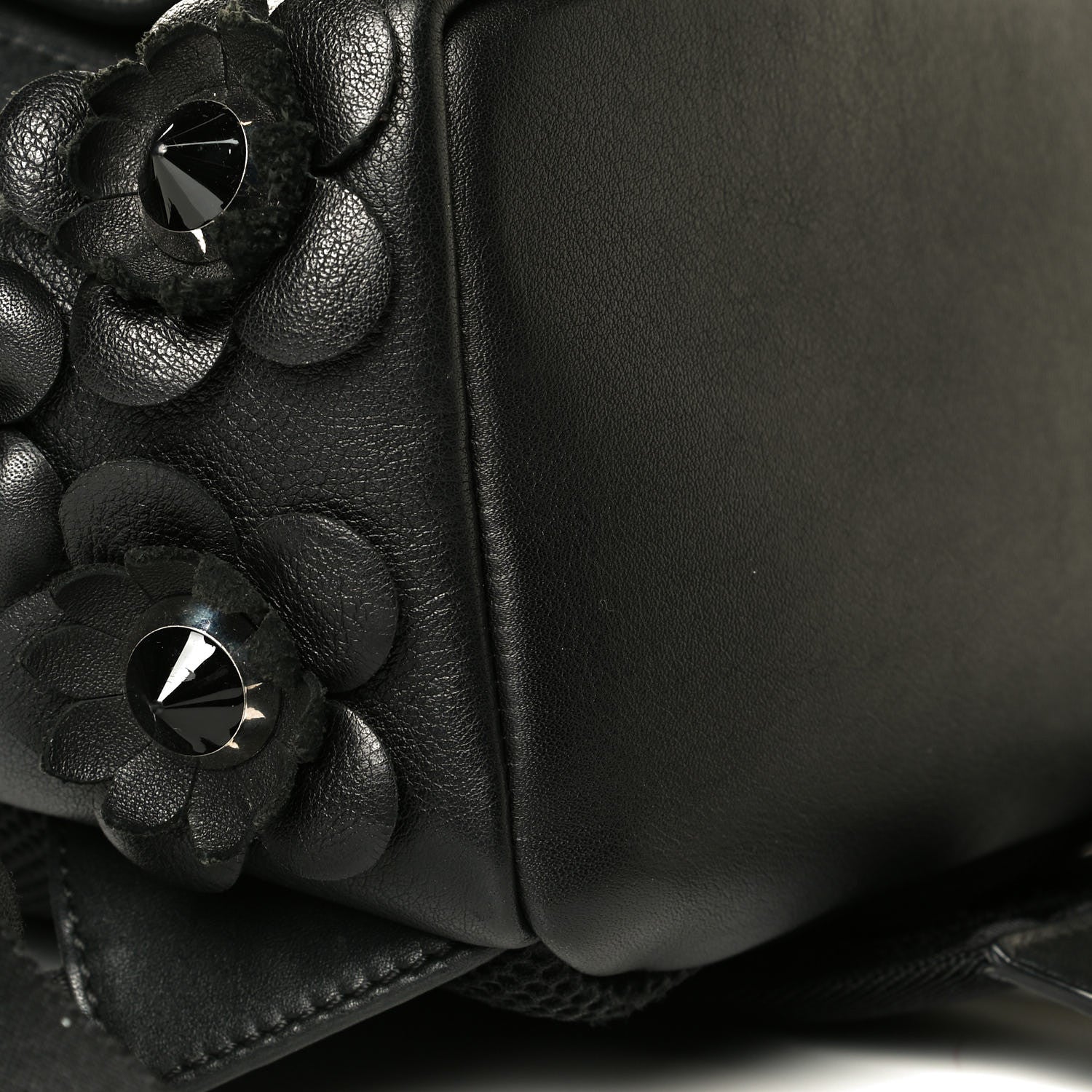 Fendi Vitello Dolce All Over Flowerland Large Backpack Black 6 of 7