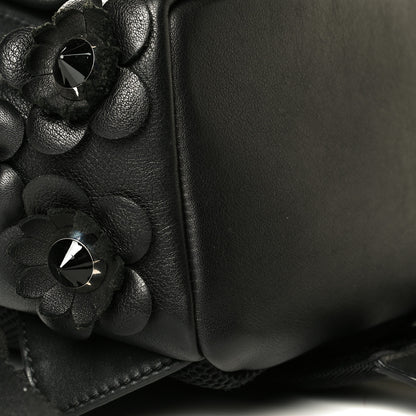 Fendi Vitello Dolce All Over Flowerland Large Backpack Black 6 of 7