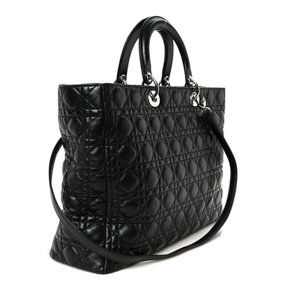 Christian Dior Lambskin Cannage XL Lady Dior Black 3 of 10