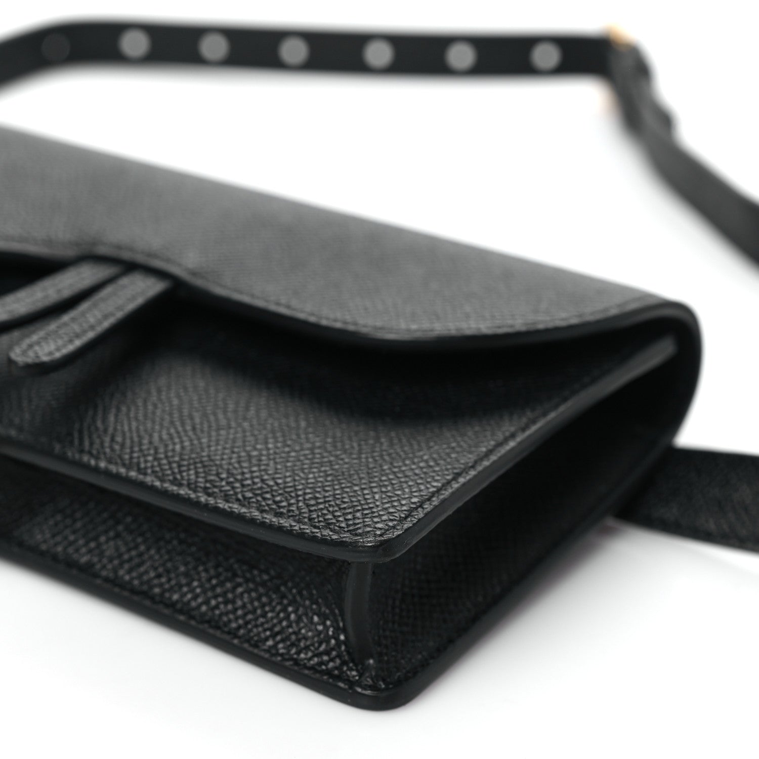 Christian Dior Grained Calfskin Saddle Belt Bag Black Black 10 of 10