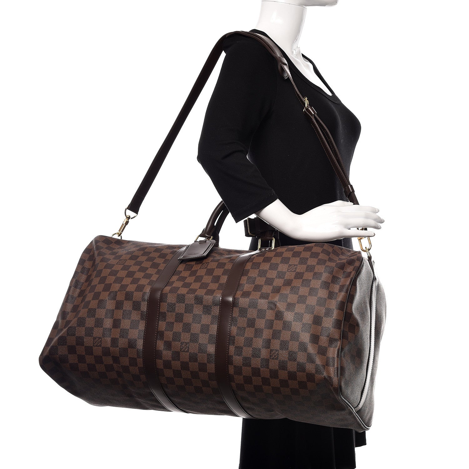 Louis Vuitton Damier Ebene Keepall Bandouliere 55 2 of 14