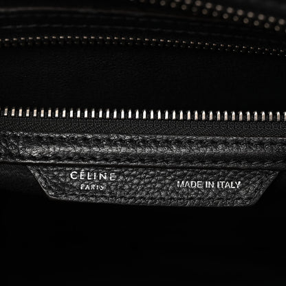 Celine Drummed Calfskin Mini Luggage Black 5 of 9