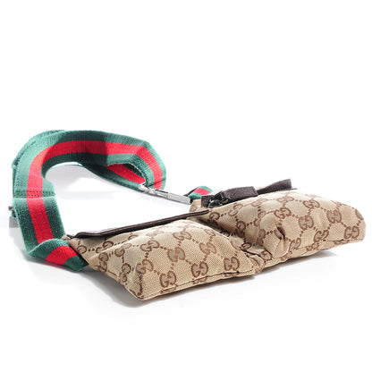 Gucci GG Monogram Web Double Pocket Belt Bag Dark Brown 4 of 9