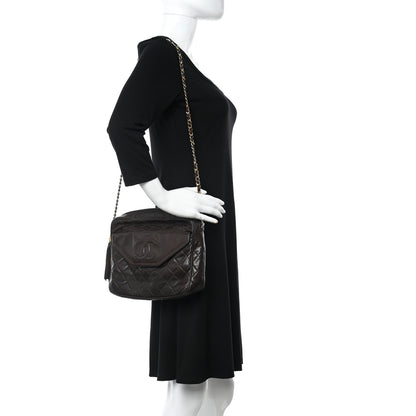Chanel Lambskin Quilted Tassel Camera Case Brown 2 of 10