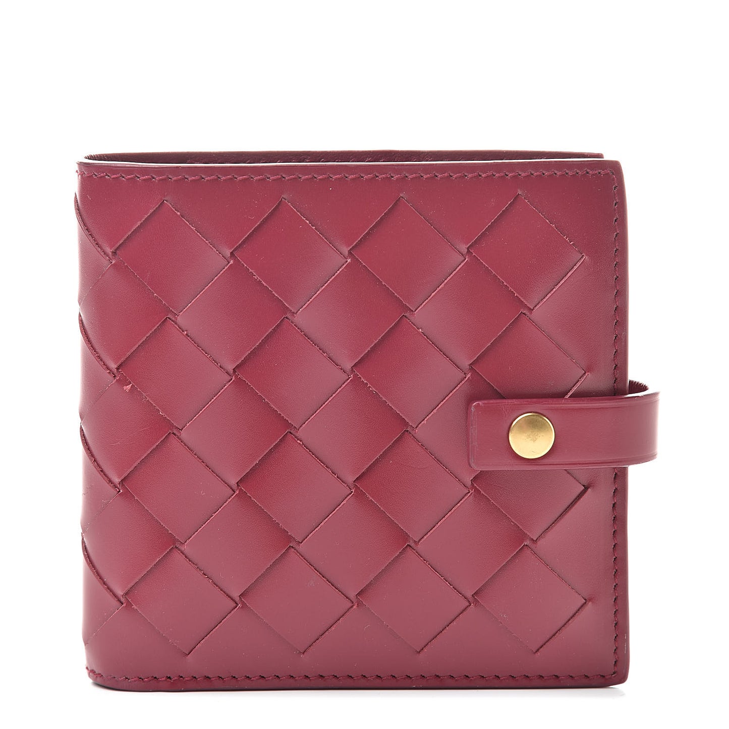 Glossy Woven Calfskin Wallet Bordeaux