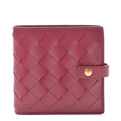 Bottega Veneta Glossy Woven Calfskin Wallet Bordeaux 1 of 7