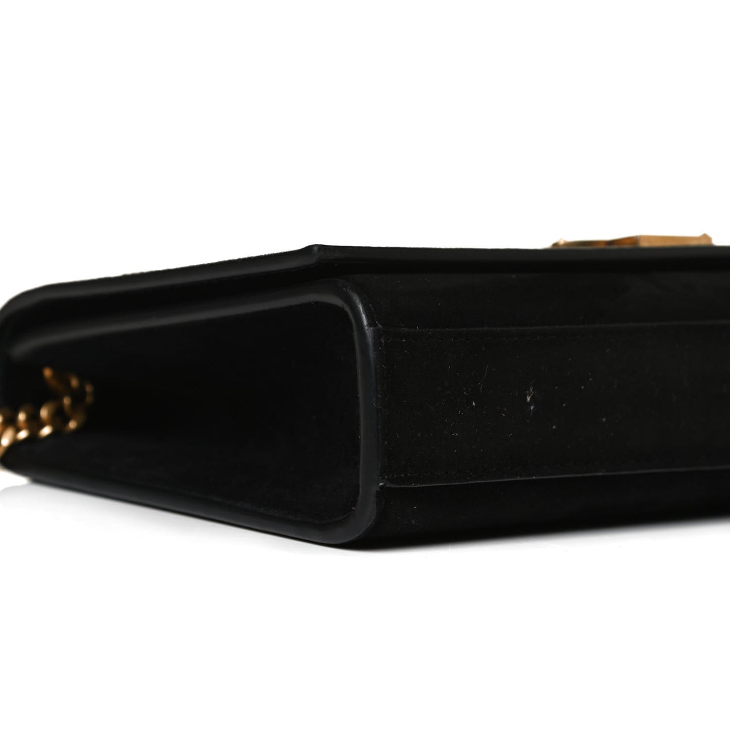 Suede Embroidered Small Monogram Kate Satchel Black