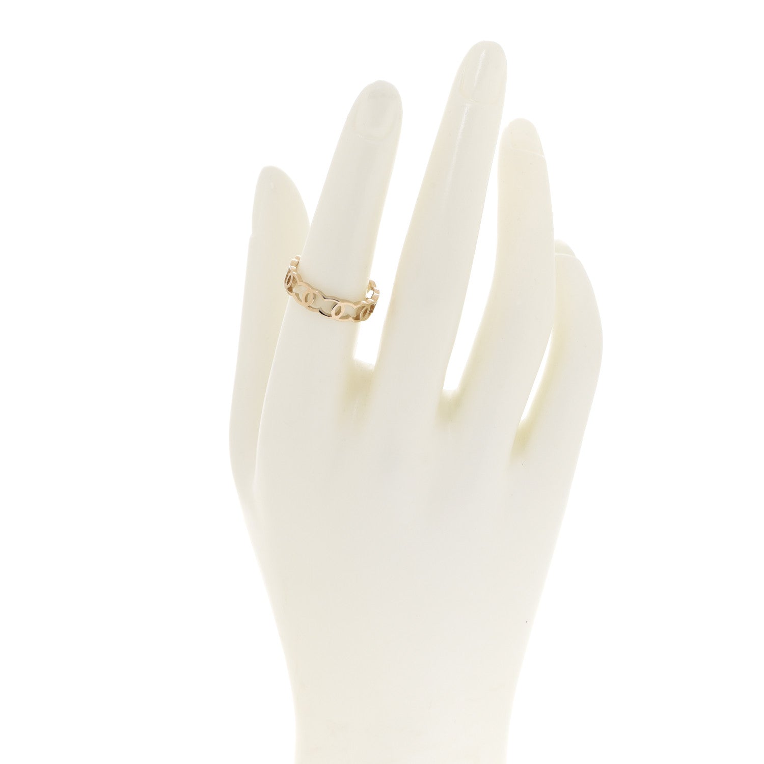 Chanel Metal CC Ring 54 6.75 Gold 2 of 5