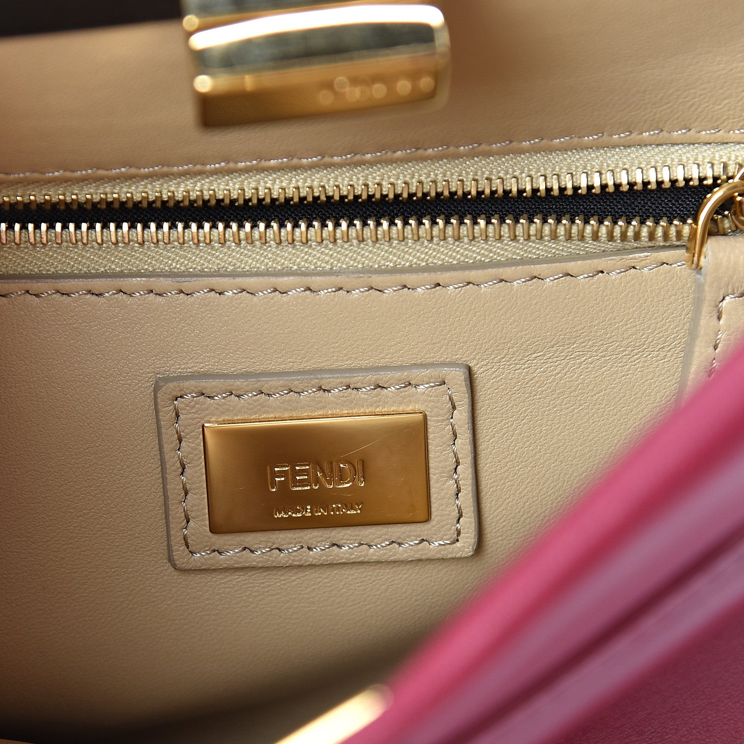Fendi Nappa Mini Peekaboo Iconic Satchel Black Cherry Brown 7 of 13