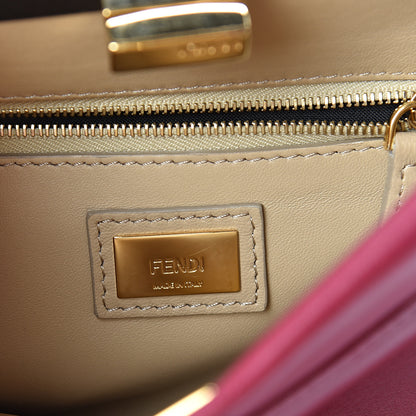 Fendi Nappa Mini Peekaboo Iconic Satchel Black Cherry Brown 7 of 13