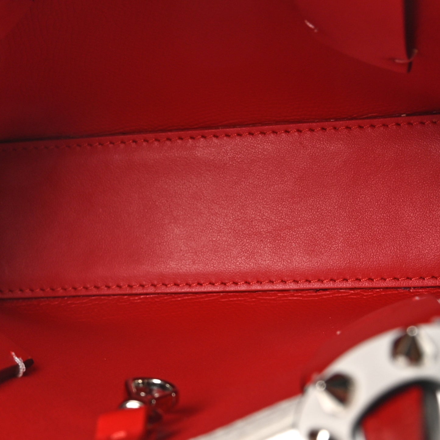 Calfskin Spikes Mini North South Cabata Tote Snow